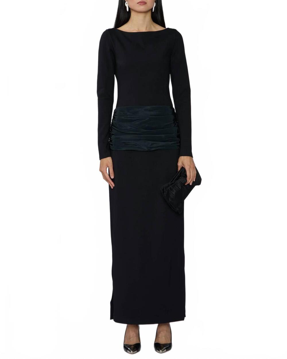 NEW STAUD holland long sleeve dress in black